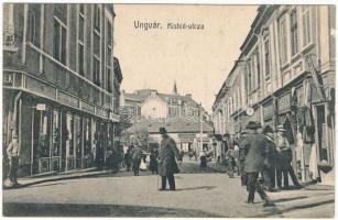 1910 Ungvár, Uzshorod, Uzhhorod, Uzhorod; Kishíd utca, üzletek / street view, shops (ázott / wet damage)