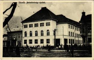 1939 Técső, Tiacevo, Tiachiv, Tyachiv (Máramaros); Járásbírósági épület, kerékpár / street view, district court, bicycle (EK)
