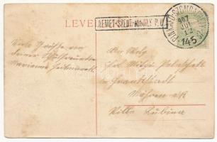 1907 Nagyszentmihály, Németszentmihály, Grosspetersdorf; Fő utca, vendéglő, villa sor, vasútállomás,...