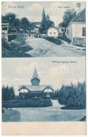 1911 Tarcsa, Tarcsafürdő, Bad Tatzmannsdorf; Falu részlet, Hidegvízgyógyintézet. Hönigmann Jakab kiadása / village, spa (EK)