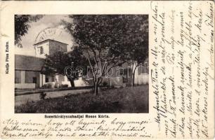 1910 Szentkirályszabadja, Rosos kúria, kastély. Pósa Endre kiadása (szakadás / tear)