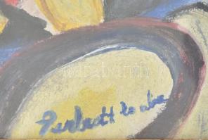 Perlrott Csaba jelzéssel: Csendélet. Olaj, karton. Üvegezett fakeretben. 49,5x37,5 cm