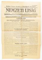 1944 A Nemzeti Újság október 18-i száma, benne Szálasi hatalomátvételével, új kormányzattal, Horthy lemondásával, hajtva