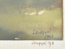 Lengyel jelzéssel: Budakalász környéki táj, 1993. Akvarell, papír. Üvegezett fakeretben. 16,5x24 cm