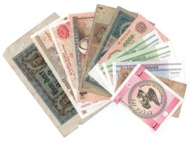 27 darabos vegyes érme és bankjegy tétel, közte Bulgária, Szerbia, Belorusszia, Kirgizisztán, Lettor...