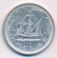 Kanada 1949. 1D Ag "Új-Fundland csatlakozása Kanadához" forgalmi emlékérme T:2-,3 patina
...