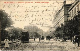 1902 Budapest V. Ferenc József tér, Magyar Tudományos Akadémia, lovaskocsi Odol fogkrém reklámmal. S. D. M. 80. (EK)