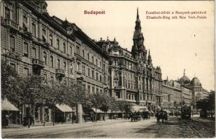 1915 Budapest VII. New York palota, Erzsébet körút, villamos