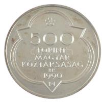 1990. 500Ft Ag &quot;Budai vár&quot; dísztokban T:BU patina Adamo EM114