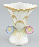 Herendi Viktória mintás váza. Kézzel festett, jelzett, hibátlan, m: 13 cm