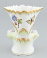 Herendi Viktória mintás váza. Kézzel festett, jelzett, hibátlan, m: 13 cm