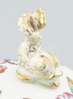 Herendi Viktória mintás, koi halas bonbonier. Kézzel festett, jelzett, minimális lepattanással, m: 9...