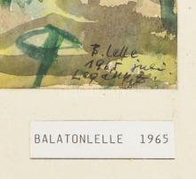 Legány Zoltán (1911-1993): Balatonlelle, 1965. Akvarell, papír, jelzett, kartonra kasírozva, lapszél...