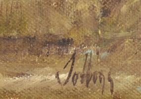 Olvashatatlan jelzéssel: Táj. Olaj, vászon, keretben, 24,5x29,5 cm