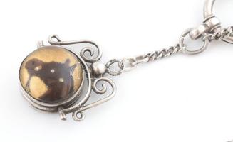 Ezüst (Ag) óralánc, jelzett, h: 35 cm, bruttó: 12 g