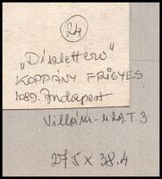 Koppány Frigyes (?-?): Díszletterv, 1977. Vegyes technika, papír, jelzett, a hátoldalán autográf fel...