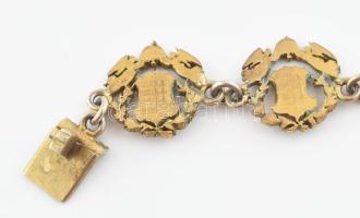 Címeres karkötő, kopott, h: 16,5 cm