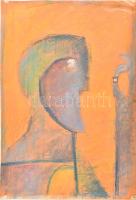 Rác András (1926-2013): Szentendrei ikon. Pasztell, papír, jelzés nélkül, lapszéli kisebb szakadással. Proveniencia: A művész hagyatéka. 43x32 cm