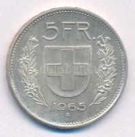 Svájc 1965B 5Fr Ag T:1- apró ü. Switzerland 1965B 5 Francs Ag C:AU tiny ding Krause KM#40