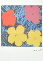 Andy Warhol (1928-1987): Flowers. Ofszet litográfia, papír. Sorszámozott: 75/100, jelzett a nyomaton. Georges Israel editeur szárazpecséttel is jelzett, tanúsítvánnyal. 36x36 cm / Lithography with attest
