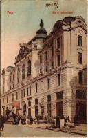 1908 Pécs, új városháza, Paunz Jakab és fia, Vigan Károly és Vámos és Füredi üzlete (r)