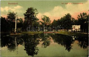 1909 Buziásfürdő, Baile Buzias; Szt. Antal tó és Phönix fürdő. Francz József kiadása / lake and spa