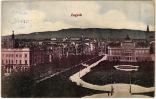 1912 Zagreb, Zágráb; Fő tér / square