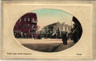 1912 Galati, Galatz; Vedere spre strada Brasoveni / street view, Hotel Splendid, shop of Joseph Glükmann. Ed. Negoescu & Manitiu (wet corners)