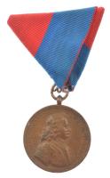 1938. Felvidéki Emlékérem, II. Rákóczi Ferenc bronz kitüntetés mellszalagon T:1- patina  Hungary 1938. Upper Hungary Medal, Francis II Rákóczi bronze decoration on ribbon C:AU patina NMK 427.