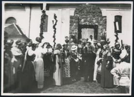 1935 A bujáki Hősi Emlékmű avatási ünnepsége, fotó feliratozva, szép állapotban, 8×11,5 cm