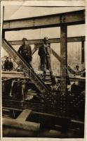 1931 Harmanli, railway bridge construction, builders. photo (fa)