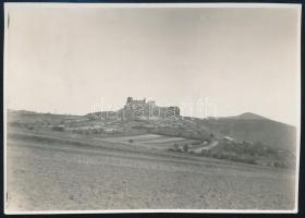 1931 A Tokaj-vidéki Boldogkő vára romjának látképe, hátoldalon feliratozott fotó, szép állapotban, 8×11,5 cm
