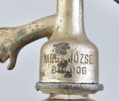 Mini szódás üveg (szikvizes üveg) Varga József Boldog jelzett fejjel csőrös. 18 m