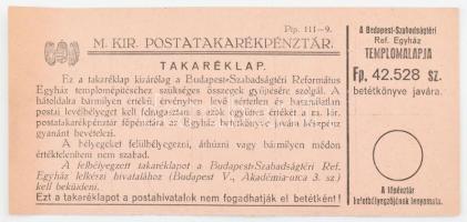cca 1930 Posta takarékpénztár takaréklap