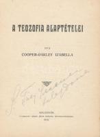 Cooper-Oakley Izabella: A teozófia alaptételei. Kolozsvár, 1910., Gámán János, 16 p. Kiadói papírköt...