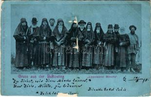 1898 (Vorläufer) Chernivtsi, Czernowitz, Cernauti, Csernyivci (Bukovina); Gruss aus der Bukowina. Lippowaner Mönche / monks from Lipowa (cut)