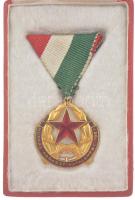 1957. Munkás-Paraszt Hatalomért aranyozott, zománcozott, festett bronz kitüntetés mellszalagon, tokban T:1 NMK 700.