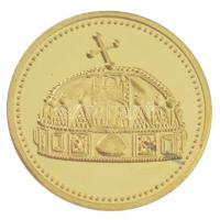 DN "Magyar koronázási jelvények / Szent korona" kétoldalas Au emlékérem kapszulában (0,5g/...