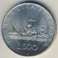 Olaszország 1959. 500L Ag "Kolombusz hajója" T:2