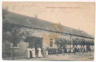 1919 Újpécs, Új-Pécs, Peciu Nou; Waarenhaus Hoffmann / Hoffmann János üzlete / shop, warehouse (ázott / wet damage)