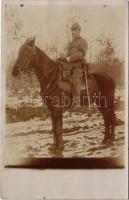 1916 Dr. Simonyi Gyula főhadnagy a M. kir. VI/20. népfölkelő gyalog. zászlóalj. lovas felderítője. photo + K.u.k. Feldpostamt 12.