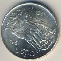 Olaszország 1961. 500L Ag "Olasz egység századfordulója" T:2