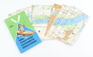 1982 A Duna vízisport-térképe Esztergomtól Dunaújvárosig, 7 részes, Bp., Kartográfiai Vállalat, kiadói borítékban