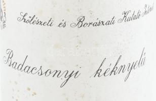 1967 Badacsonyi kéknyelű, Bormúzeum, bontatlan palack muzeális fehérbor, 0,7 l