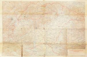 1939 Csonka-Magyarország közigazgatási térképe a visszatért területekkel (Felvidék, Kárpátalja), M. Kir. Honvéd Térképészeti Intézet, 1:750000, szakadt, 69×100 cm