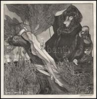 Franz von Bayros (1866-1924): Szentjánosbogár (erotikus jelenet). Heliogravűr, papír, jelzett a nyom...