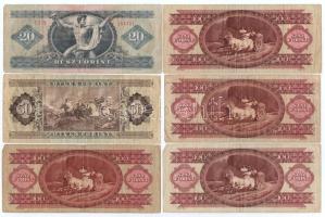 1975. 20Ft + 1984-1992. 100Ft (4x) + 1986. 50Ft T:III,III- folt, kis szakadás