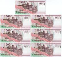 2006. 500Ft (7x) "A forradalom 50. évfordulója 1956. október 23." sorszámkövetők "EB ...
