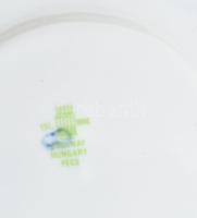 Zsolnay Pompadour mintás porcelán teás készlet, kézzel festett, jelzett, kopásnyomokkal