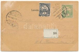 1902 Arad, Színház, üzletek. Szecessziós címeres litho keret / theatre, shops. Art Nouveau, litho fr...